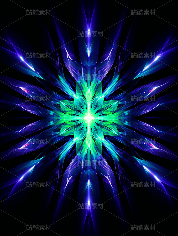 熒光綠色藍(lán)色紫色漸變幾何藝術(shù)未來科技（主預(yù)覽-42974） - 未分類 - 站酷設(shè)計師AIGC微微原創(chuàng)素材 - 站酷ZCOOL