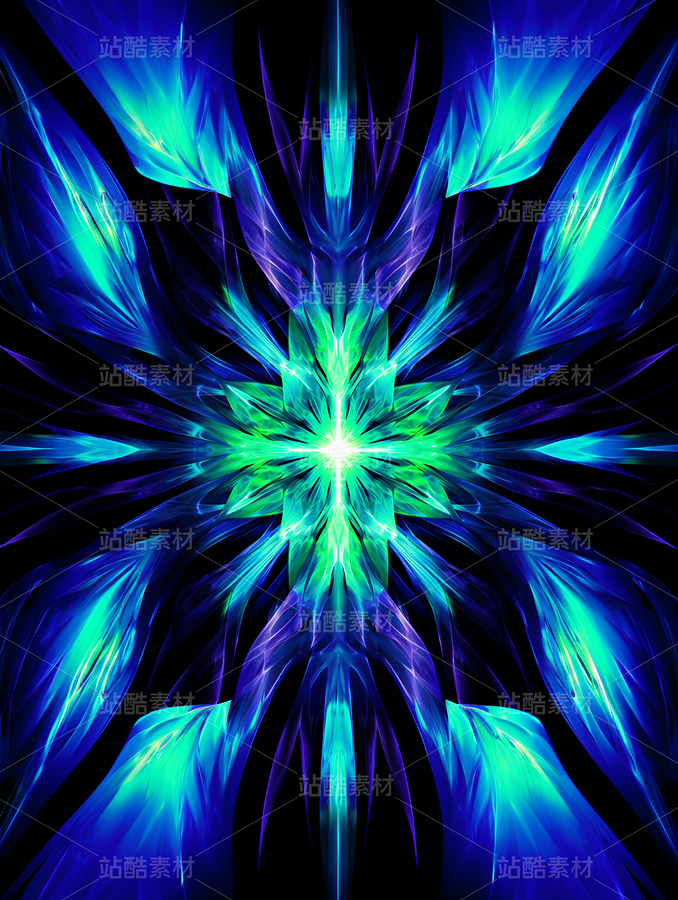 熒光綠色藍(lán)色紫色漸變幾何藝術(shù)未來科技（主預(yù)覽-42976） - 未分類 - 站酷設(shè)計師AIGC微微原創(chuàng)素材 - 站酷ZCOOL