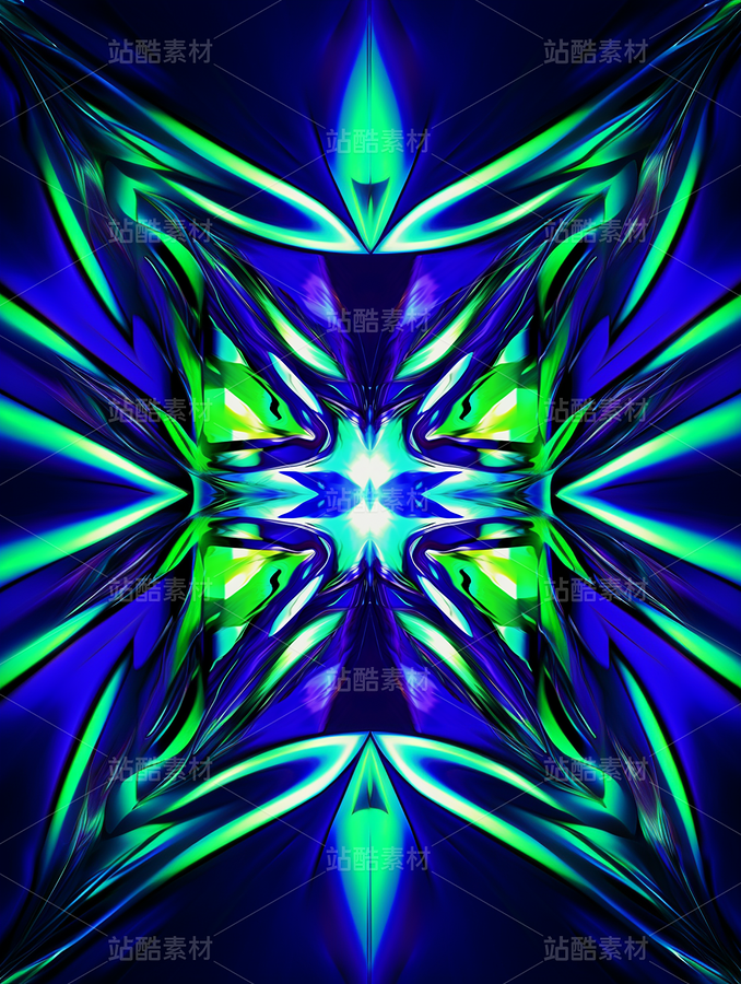 熒光綠色藍(lán)色紫色漸變幾何藝術(shù)未來科技（主預(yù)覽-42966） - 未分類 - 站酷設(shè)計師AIGC微微原創(chuàng)素材 - 站酷ZCOOL
