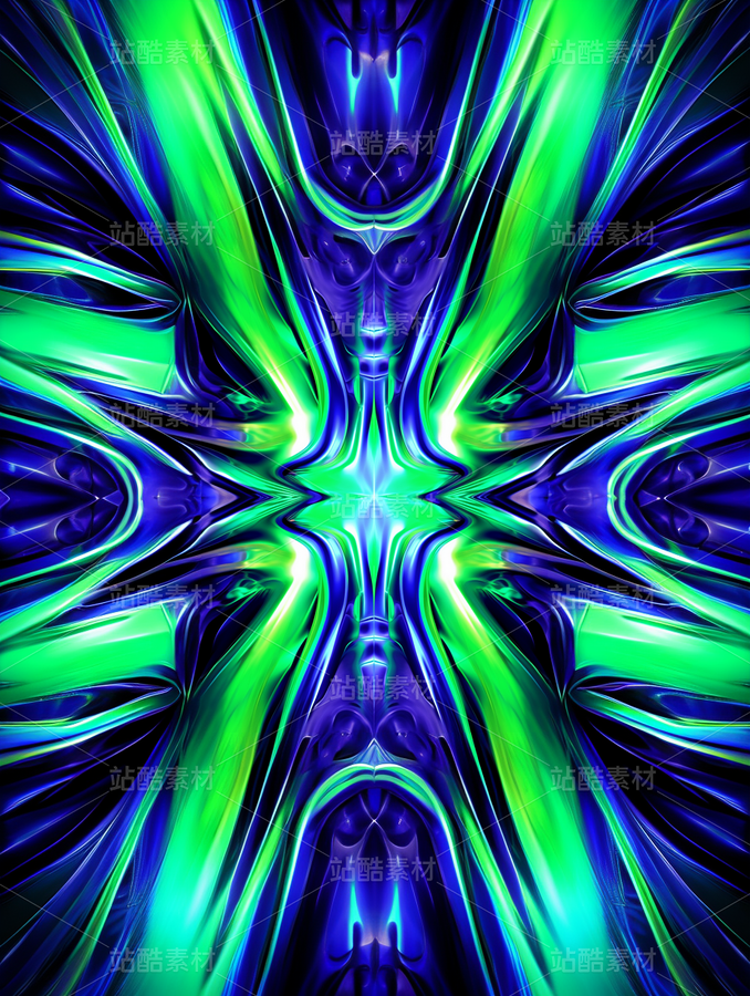 熒光綠色藍(lán)色紫色漸變幾何藝術(shù)未來科技（主預(yù)覽-42979） - 未分類 - 站酷設(shè)計師AIGC微微原創(chuàng)素材 - 站酷ZCOOL