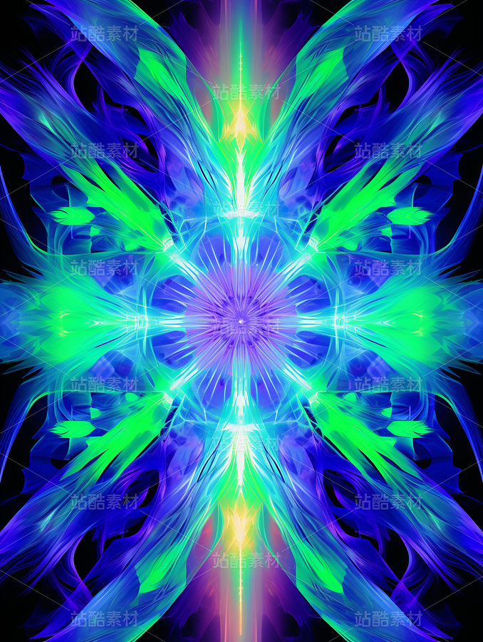 熒光綠色藍(lán)色紫色漸變幾何藝術(shù)未來科技（主預(yù)覽-42975） - 未分類 - 站酷設(shè)計師AIGC微微原創(chuàng)素材 - 站酷ZCOOL