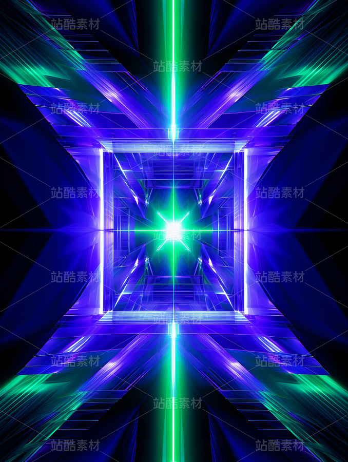 熒光綠色藍(lán)色紫色漸變幾何藝術(shù)未來科技（主預(yù)覽-42972） - 未分類 - 站酷設(shè)計師AIGC微微原創(chuàng)素材 - 站酷ZCOOL