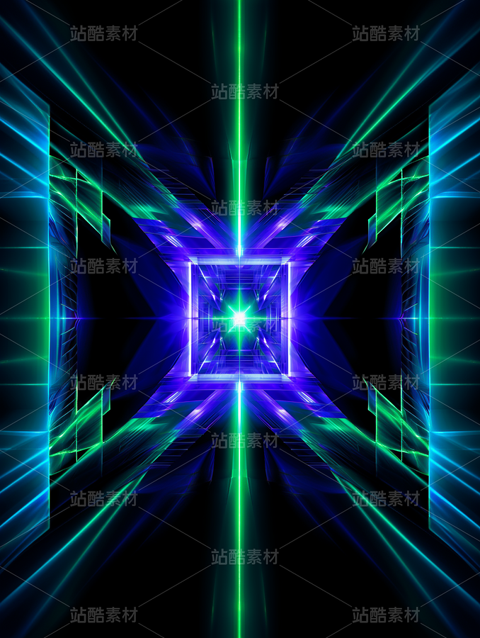 熒光綠色藍(lán)色紫色漸變幾何藝術(shù)未來科技（主預(yù)覽-42965） - 未分類 - 站酷設(shè)計師AIGC微微原創(chuàng)素材 - 站酷ZCOOL