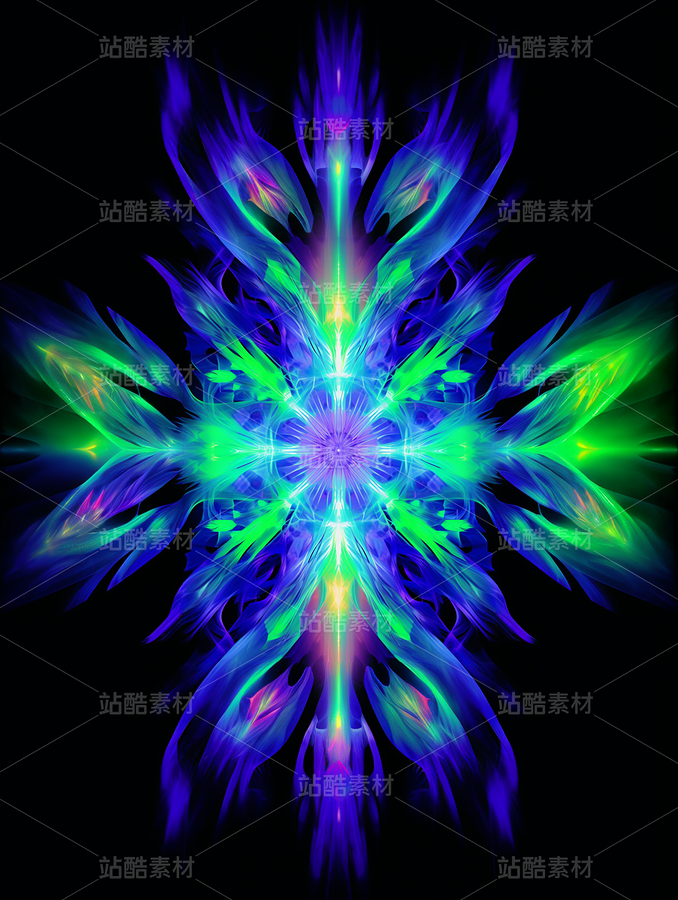 熒光綠色藍(lán)色紫色漸變幾何藝術(shù)未來科技（主預(yù)覽-42978） - 未分類 - 站酷設(shè)計師AIGC微微原創(chuàng)素材 - 站酷ZCOOL