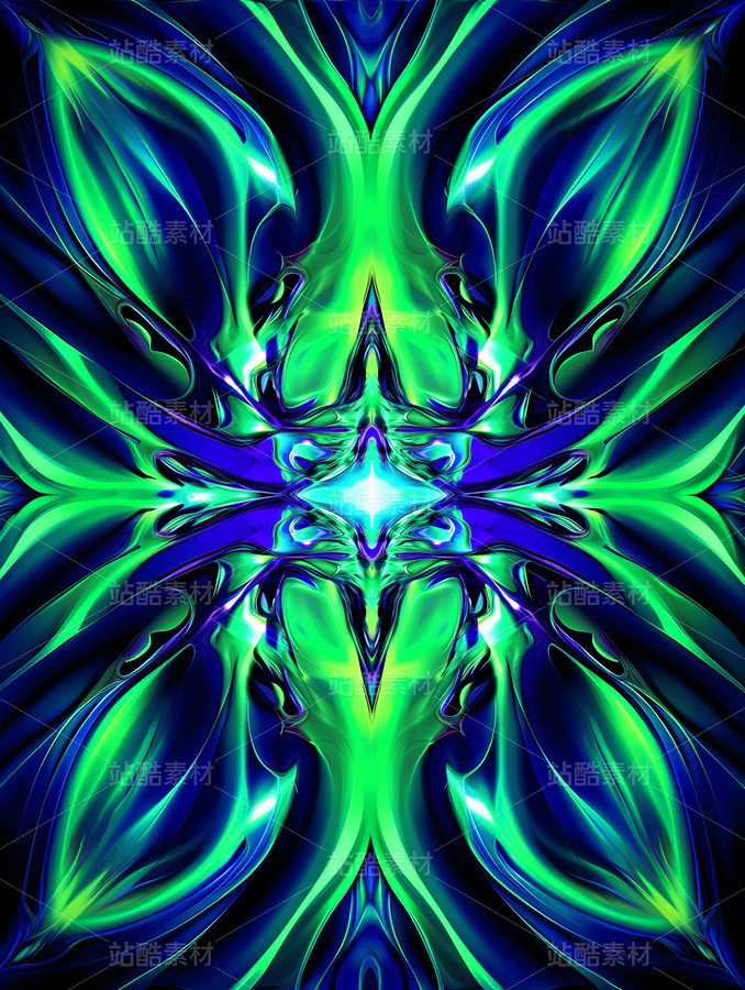 熒光綠色藍(lán)色紫色漸變幾何藝術(shù)未來科技（主預(yù)覽-42970） - 未分類 - 站酷設(shè)計師AIGC微微原創(chuàng)素材 - 站酷ZCOOL