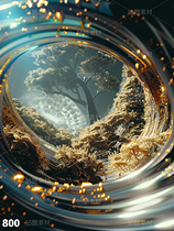 神秘未來科技自然空間藝術(shù)中式（導(dǎo)航-43303） - 未分類 - 站酷設(shè)計師AIGC微微原創(chuàng)素材 - 站酷ZCOOL