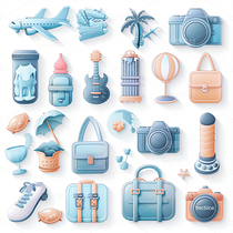 3D图标ICON彩色旅游化妆品食品度假游戏科技图标ICON(导航-43601) - 未分类 - 站酷设计师AIGC微微原创素材 - 站酷ZCOOL