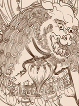 敦煌壁畫(huà)白描線(xiàn)稿 文殊菩薩手持如意坐青獅背蓮花座（導(dǎo)航-54934） - 未分類(lèi) - 站酷設(shè)計(jì)師A_霖原創(chuàng)素材 - 站酷ZCOOL