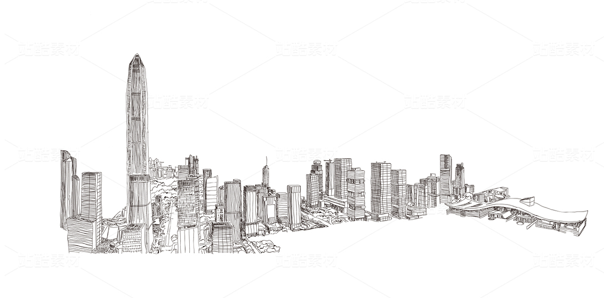 手繪深圳城市地標(biāo)建筑群矢量插畫（主預(yù)覽-56233） - 未分類 - 站酷設(shè)計師汪流全原創(chuàng)素材 - 站酷ZCOOL