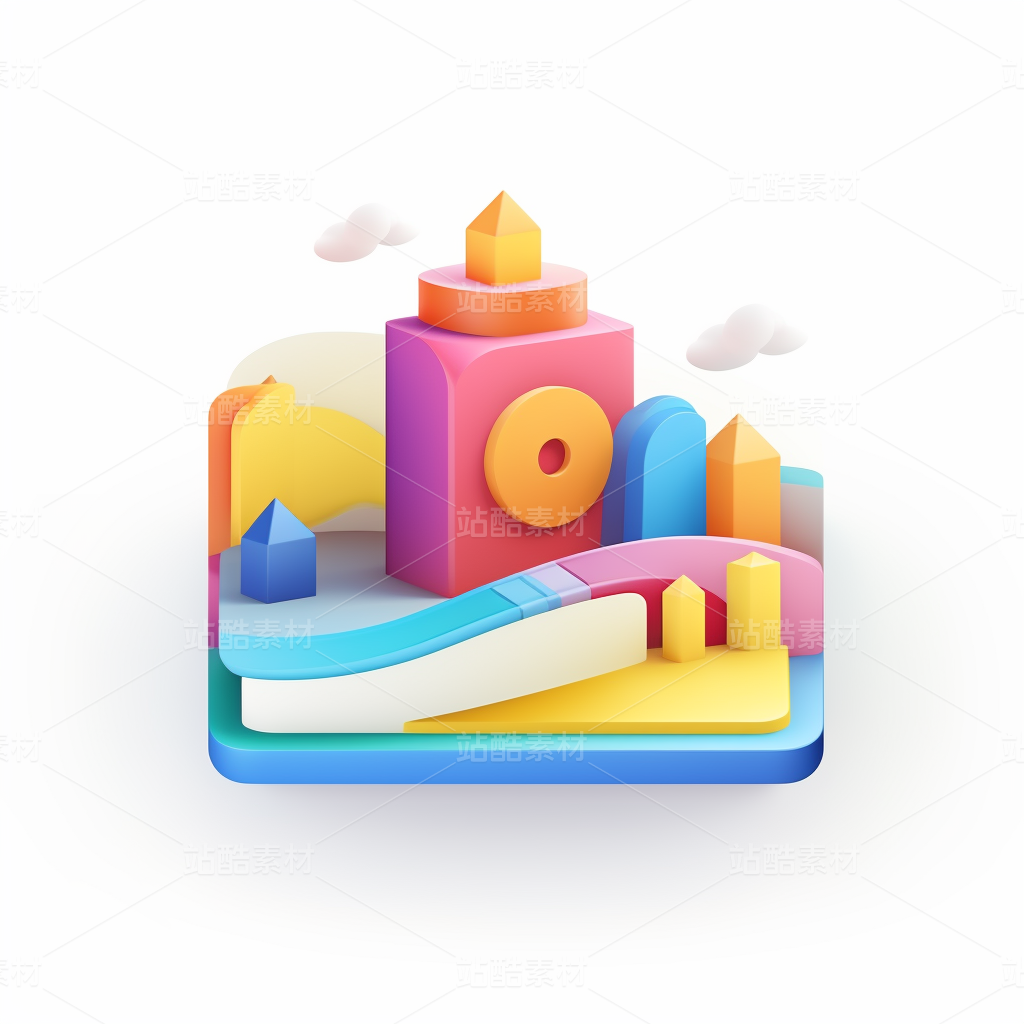 3D彩色插画图标ICON社交媒体抽象艺术