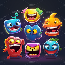 彩色卡通图标表情包ICON小怪兽怪物（导航-63120） - 未分类 - 站酷设计师AIGC微微原创素材 - 站酷ZCOOL