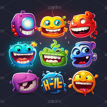 彩色卡通图标表情包ICON小怪兽怪物（导航-63118） - 未分类 - 站酷设计师AIGC微微原创素材 - 站酷ZCOOL