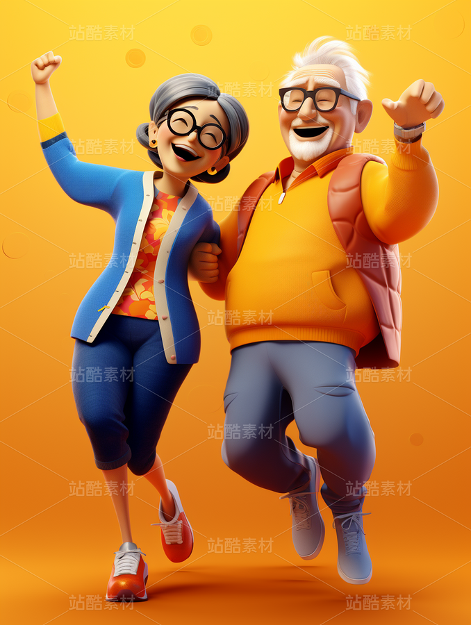 3D卡通人物老年人夫妻恩愛彩色健康（主預(yù)覽-63156） - 未分類 - 站酷設(shè)計(jì)師AIGC微微原創(chuàng)素材 - 站酷ZCOOL