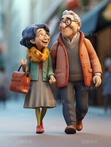 彩色3D卡通人物老年人夫妻恩愛（導(dǎo)航-67270） - 未分類 - 站酷設(shè)計(jì)師AIGC微微原創(chuàng)素材 - 站酷ZCOOL