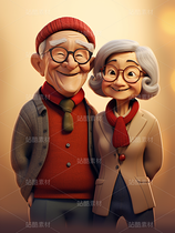 彩色3D卡通人物老年人夫妻恩愛（導(dǎo)航-67275） - 未分類 - 站酷設(shè)計(jì)師AIGC微微原創(chuàng)素材 - 站酷ZCOOL