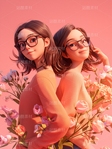 彩色3D卡通女孩閨蜜日常生活（導(dǎo)航-70812） - 未分類 - 站酷設(shè)計師AIGC微微原創(chuàng)素材 - 站酷ZCOOL