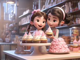 彩色3D卡通女孩閨蜜日常生活（導(dǎo)航-70815） - 未分類 - 站酷設(shè)計師AIGC微微原創(chuàng)素材 - 站酷ZCOOL