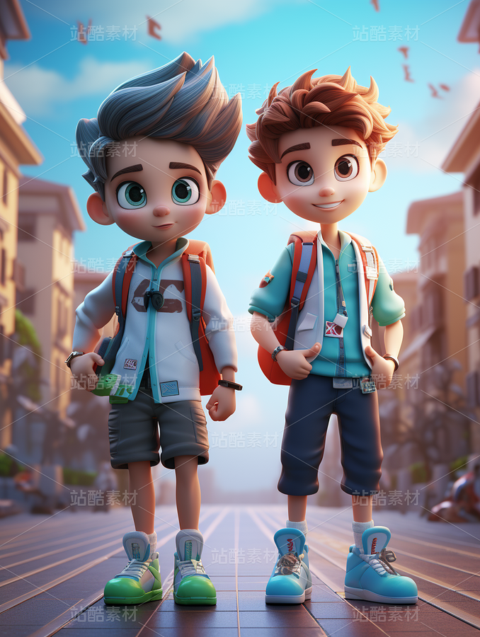 3D卡通人物朋友小孩（主預(yù)覽-70832） - 未分類 - 站酷設(shè)計(jì)師AIGC微微原創(chuàng)素材 - 站酷ZCOOL