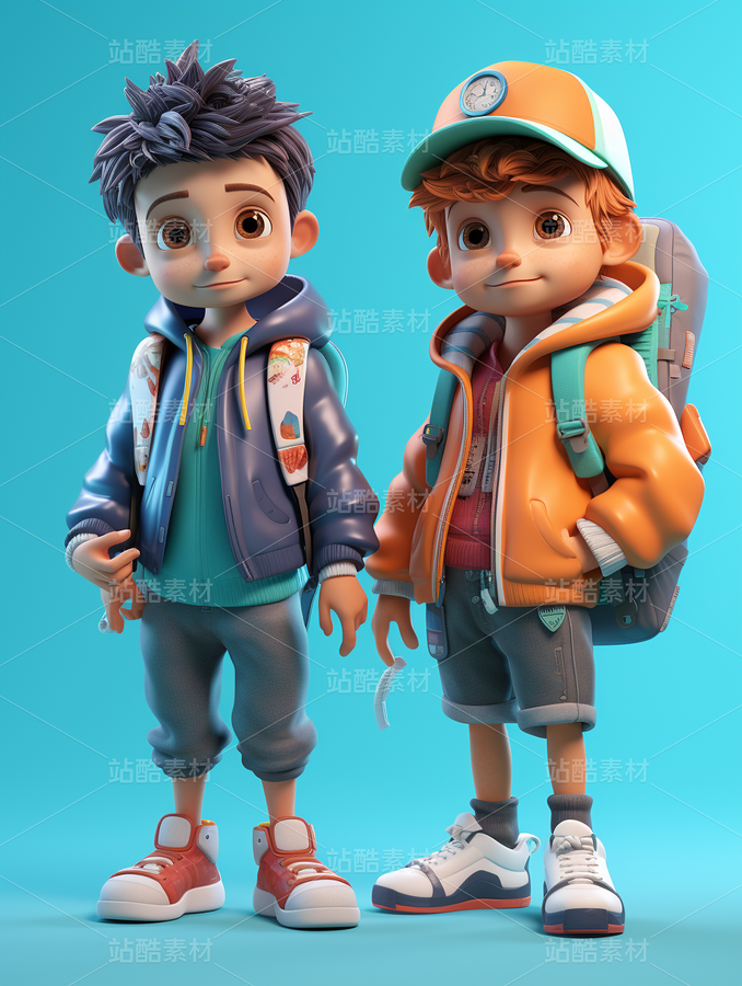3D卡通人物朋友小孩（主預(yù)覽-70830） - 未分類 - 站酷設(shè)計(jì)師AIGC微微原創(chuàng)素材 - 站酷ZCOOL