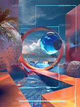 彩色熒光抽象空間藝術(shù)球體幾何空靈科幻（導(dǎo)航-71240） - 未分類 - 站酷設(shè)計(jì)師AIGC微微原創(chuàng)素材 - 站酷ZCOOL