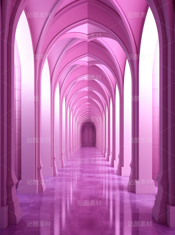 紫色粉色抽象藝術(shù)線條光影科幻空間幾何（主預(yù)覽-71543） - 未分類 - 站酷設(shè)計師AIGC微微原創(chuàng)素材 - 站酷ZCOOL