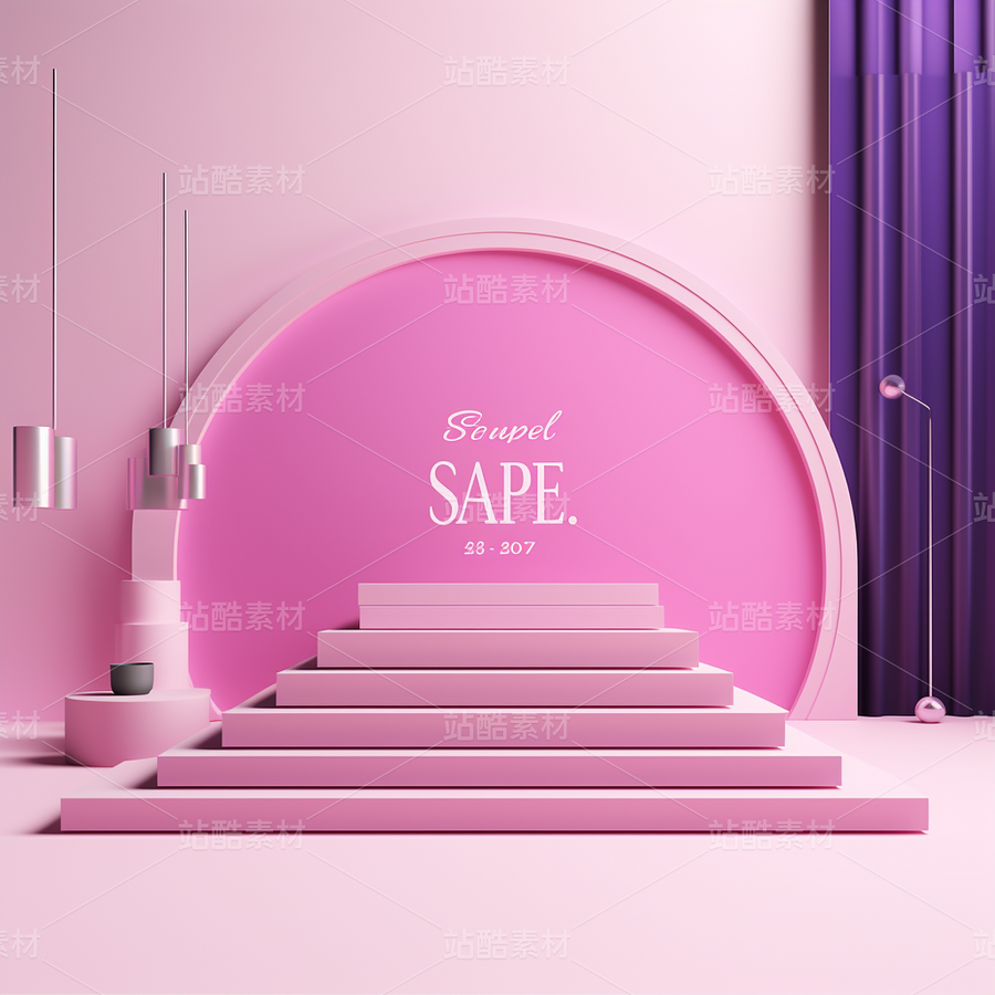 紫色粉色抽象藝術(shù)線條光影科幻空間幾何（主預(yù)覽-71538） - 未分類 - 站酷設(shè)計師AIGC微微原創(chuàng)素材 - 站酷ZCOOL