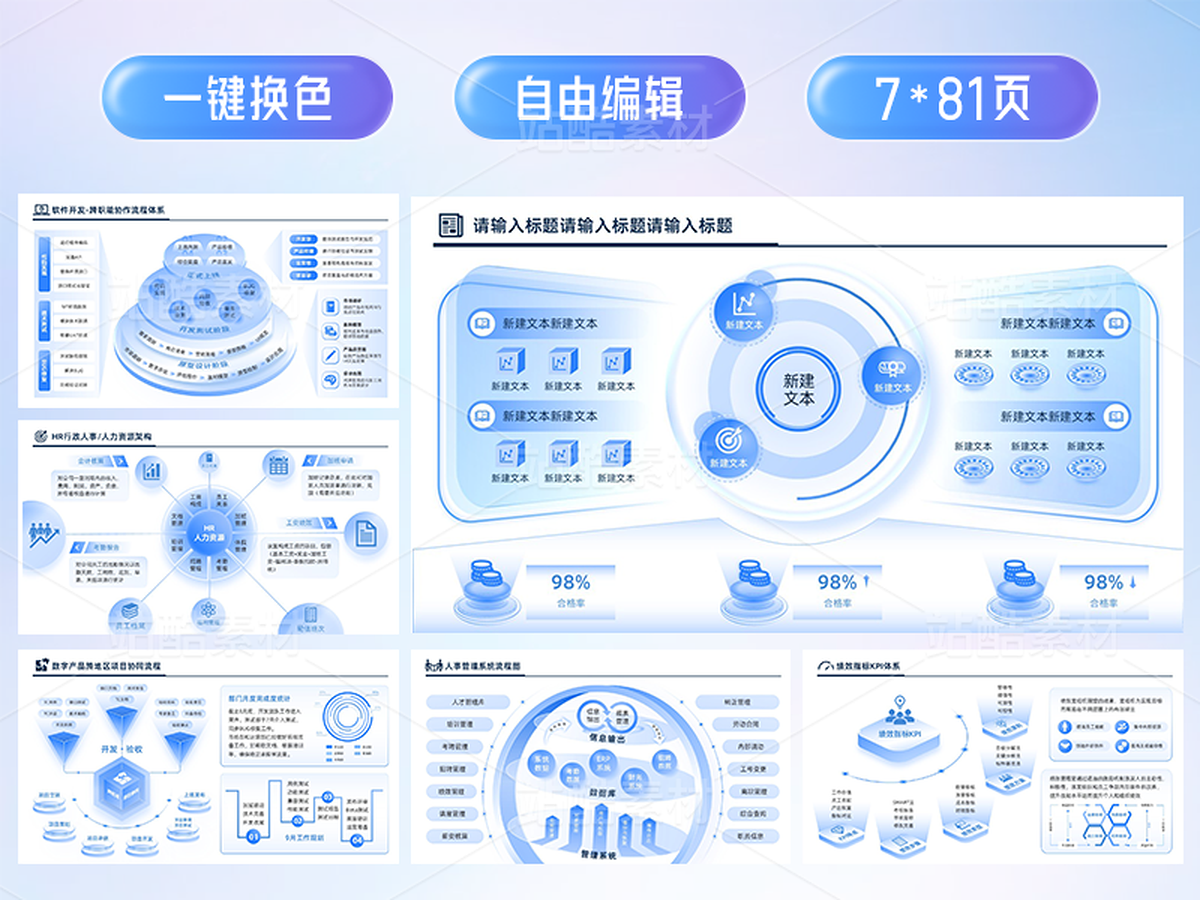 【81页】流程结构PPT排版模板,支持一键换色/自由编辑(主预览-83623) - 未分类 - 站酷设计师玩心雕虫原创素材 - 站酷ZCOOL