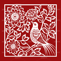花鳥 剪紙004（導航-108355） - 未分類 - 站酷設計師一桶咸魚原創(chuàng)素材 - 站酷ZCOOL