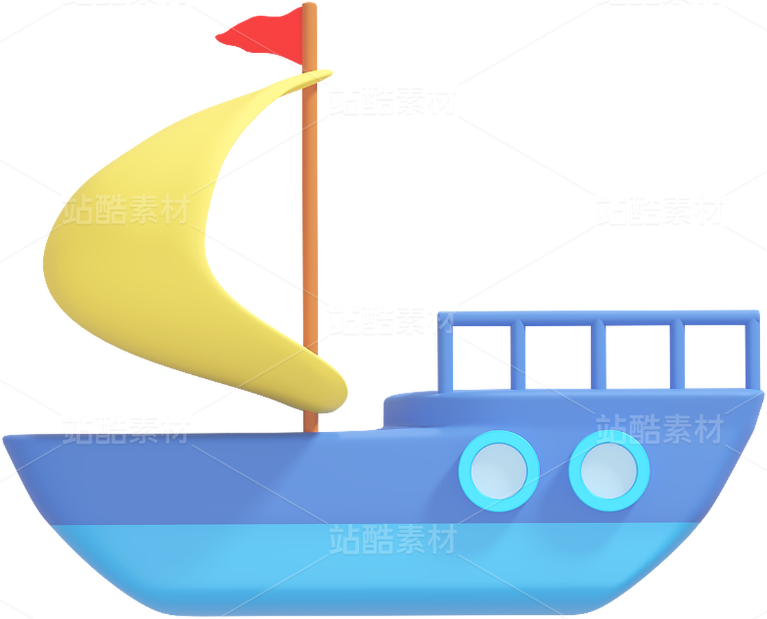 卡通3D帆船（主预览-113871） - 未分类 - 站酷设计师行走的萌萌西瓜妹原创素材 - 站酷ZCOOL