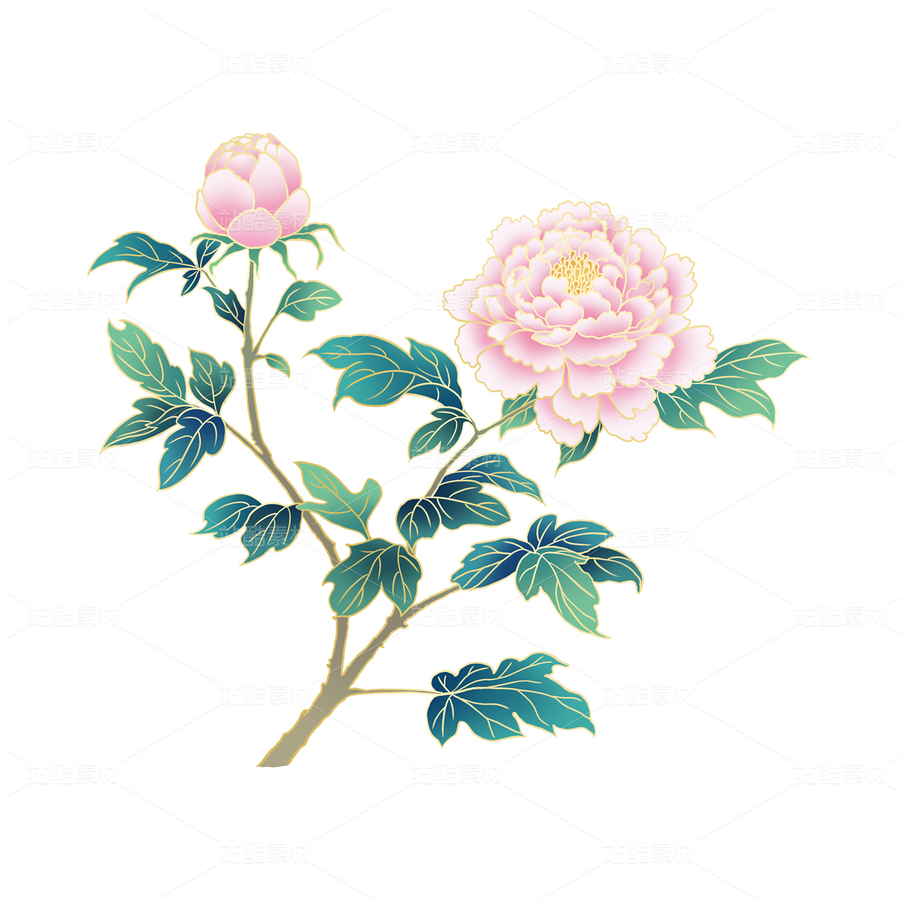 花卉牡丹 新国风植物素材001(主预览-117248) - 未分类 - 站酷设计师一桶咸鱼原创素材 - 站酷ZCOOL
