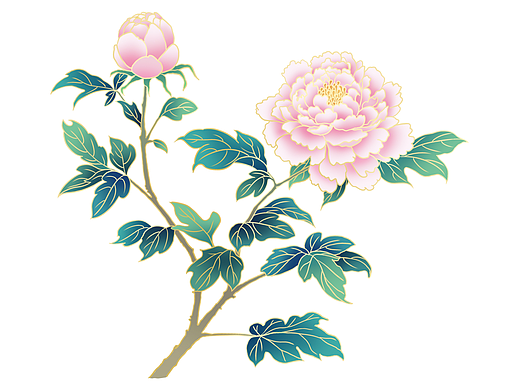 花卉牡丹 新国风植物素材001