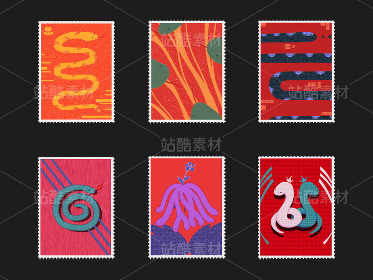 2025蛇年邮票素材（主预览-121296） - 未分类 - 站酷设计师阿弗FUA原创素材 - 站酷ZCOOL