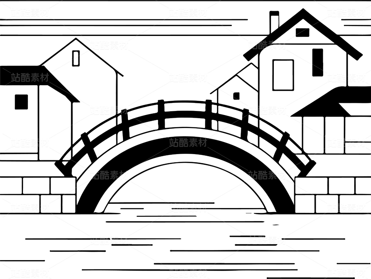 小桥流水人家矢量图（主预览-122260） - 未分类 - 站酷设计师认真倾听好好作图原创素材 - 站酷ZCOOL