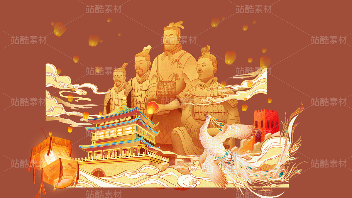 国风兵马俑（主预览-122262） - 未分类 - 站酷设计师小也XY原创素材 - 站酷ZCOOL