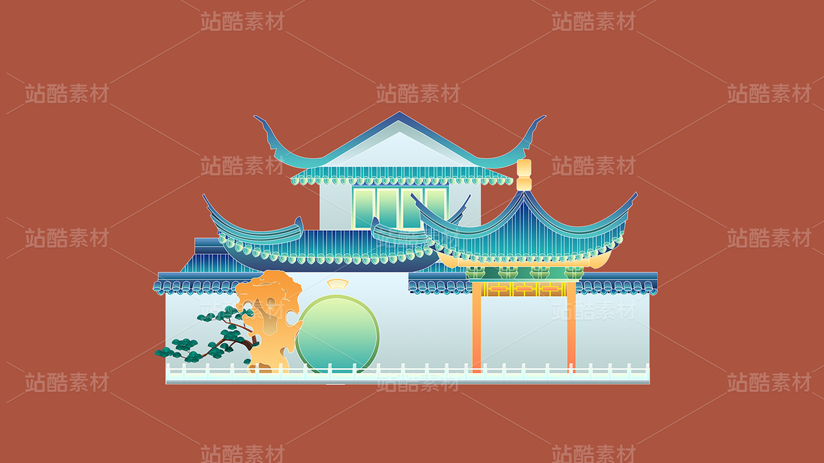 国风城市特色建筑 苏州园林（主预览-122827） - 未分类 - 站酷设计师小也XY原创素材 - 站酷ZCOOL