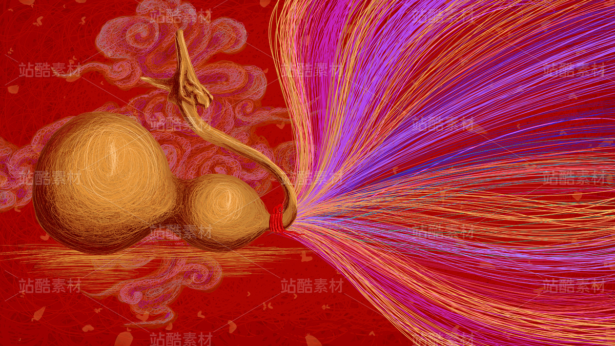 国风线圈画-葫芦福禄（主预览-123159） - 未分类 - 站酷设计师叮当DD原创素材 - 站酷ZCOOL