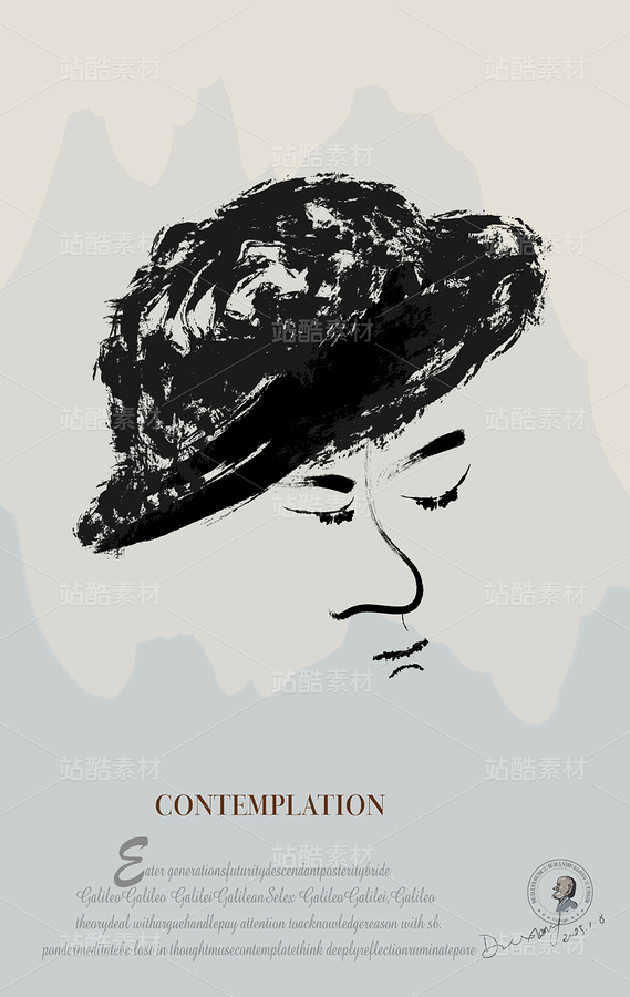 新中式抽象漫畫人物裝飾畫（主預覽-123209） - 未分類 - 站酷設(shè)計師獨立繪畫室原創(chuàng)素材 - 站酷ZCOOL