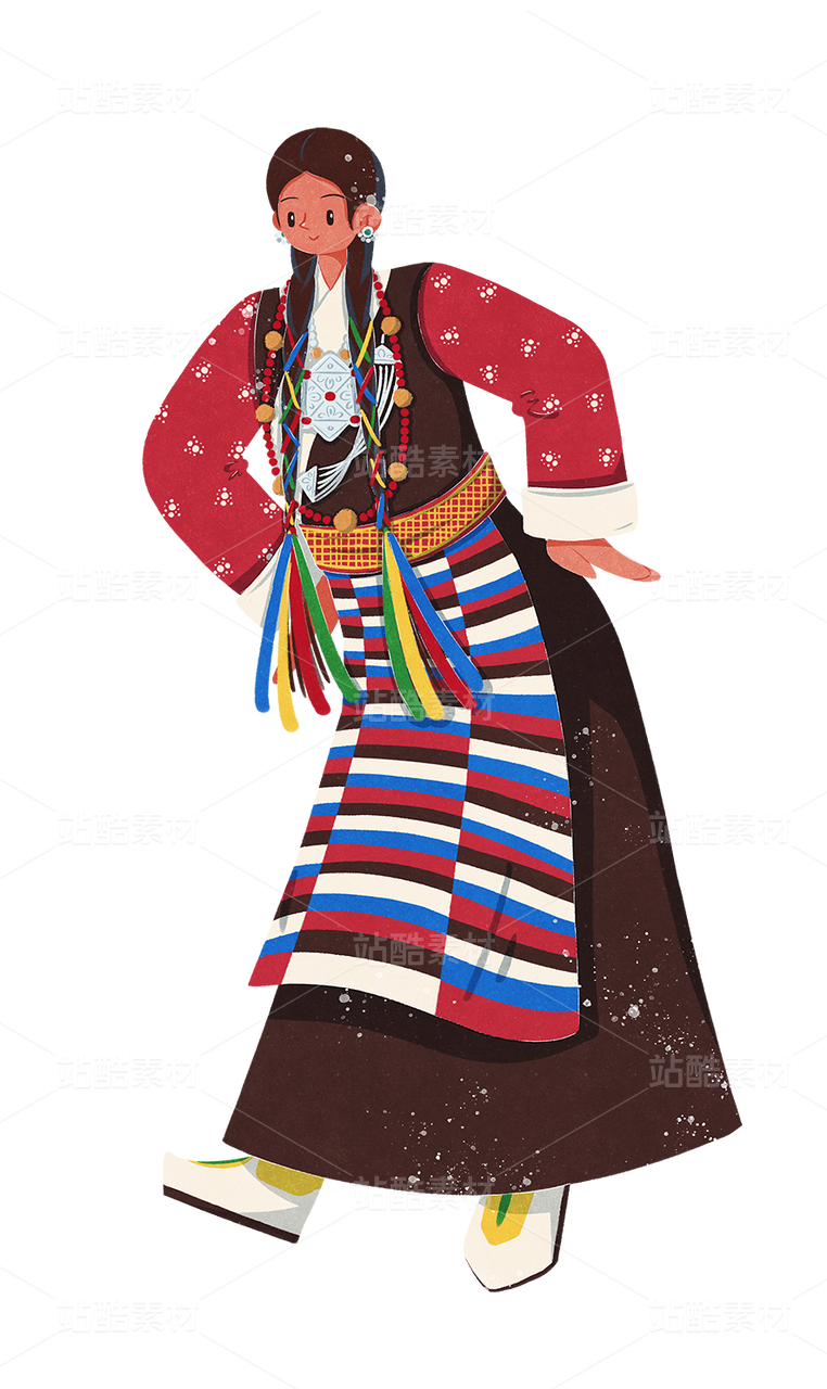 藏族卫藏地区传统民族服饰女性