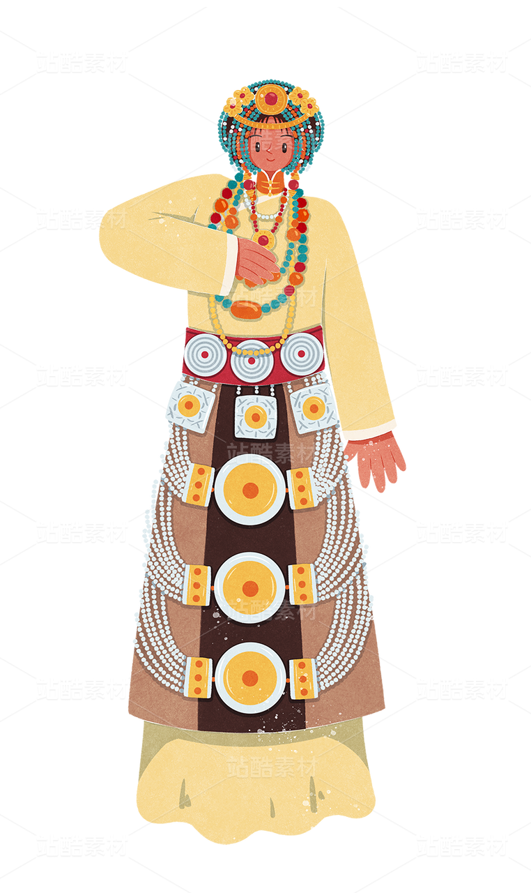 藏族康巴地区传统民族服饰女性