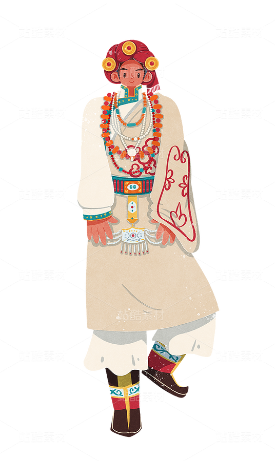 藏族康巴地区传统民族服饰男性（主预览-123337） - 未分类 - 站酷设计师歪蹄原创素材 - 站酷ZCOOL