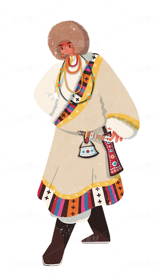 藏族安多地区传统民族服饰男性（主预览-123339） - 未分类 - 站酷设计师歪蹄原创素材 - 站酷ZCOOL
