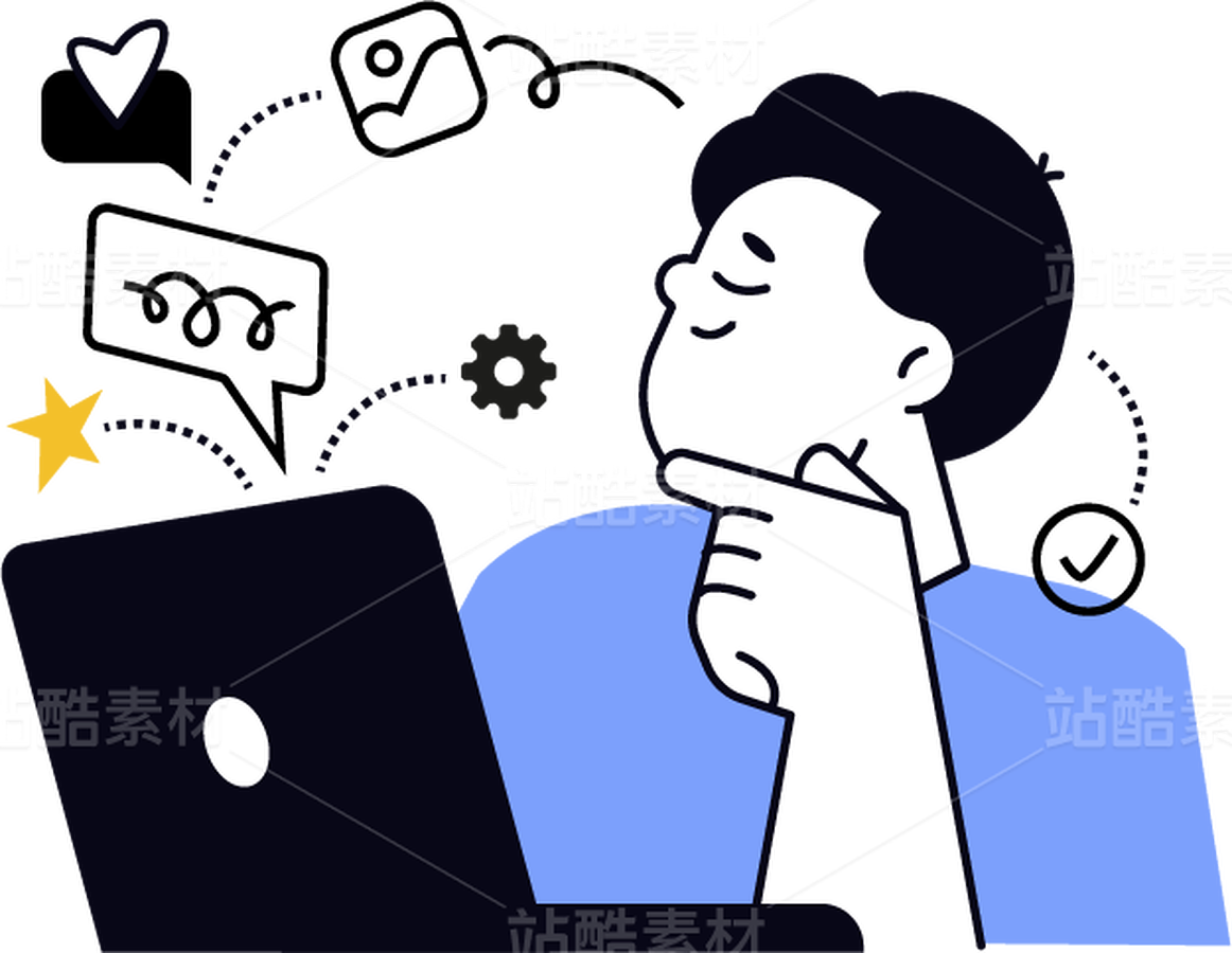 彩色插畫年輕人辦公生活社交娛樂（主預(yù)覽-123884） - 未分類 - 站酷設(shè)計(jì)師AIGC微微原創(chuàng)素材 - 站酷ZCOOL