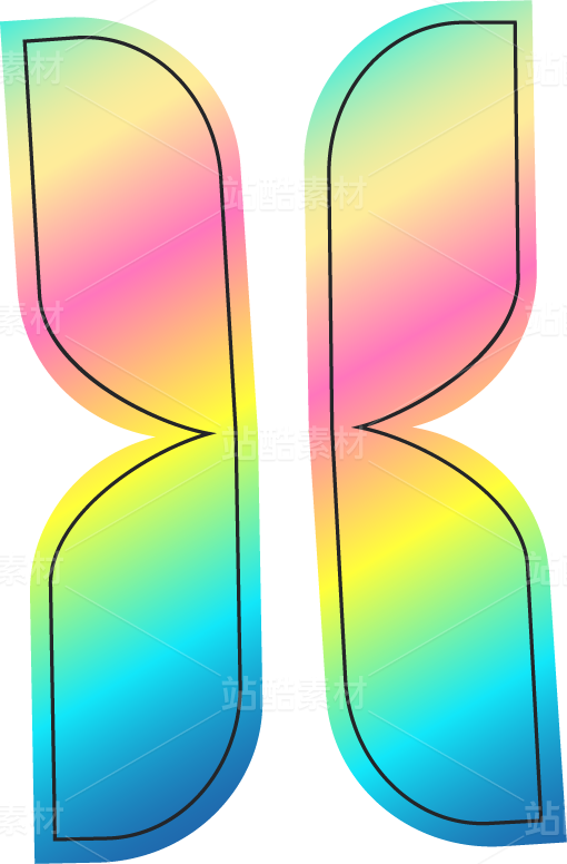 彩色荧光潮流酸性创意图标icon