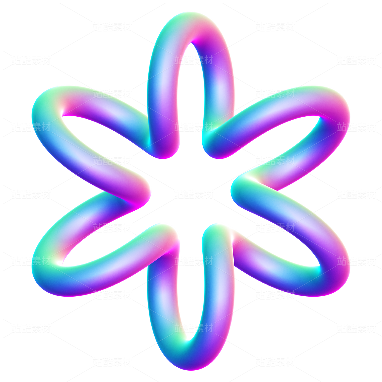 彩色3d荧光科技潮流创意图标icon