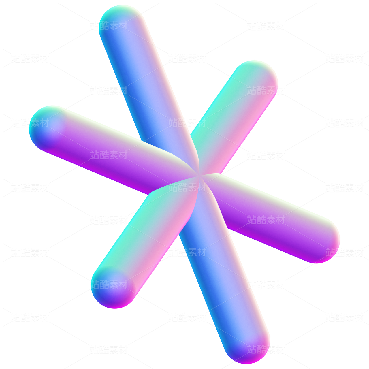 彩色3d荧光科技潮流创意图标icon