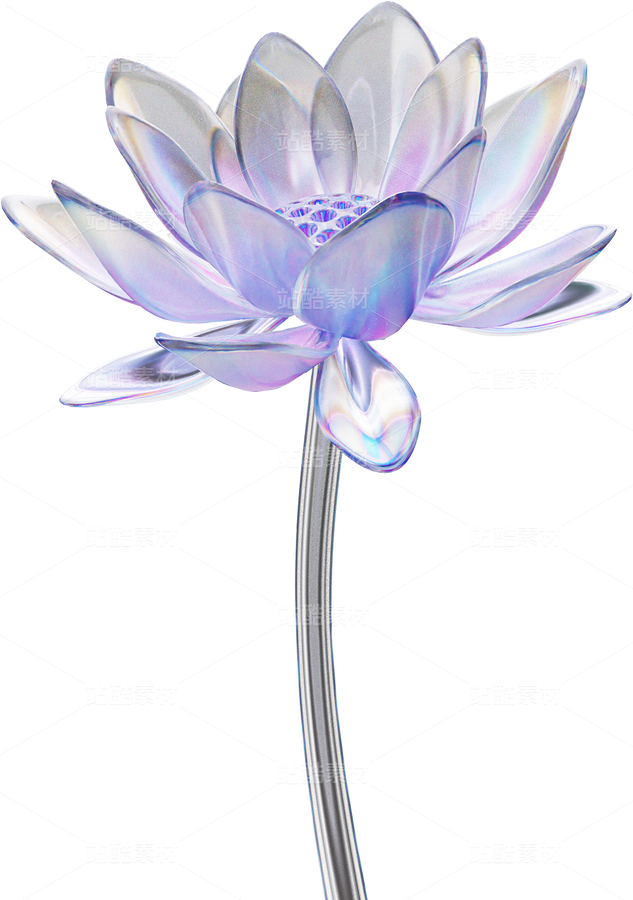 全息透明未來科技感創(chuàng)意花朵圖形（主預覽-124497） - 未分類 - 站酷設計師AIGC微微原創(chuàng)素材 - 站酷ZCOOL