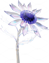 全息透明未來科技感創(chuàng)意花朵圖形（導航-124498） - 未分類 - 站酷設計師AIGC微微原創(chuàng)素材 - 站酷ZCOOL