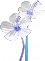 全息透明未來科技感創(chuàng)意花朵圖形（導航-124502） - 未分類 - 站酷設計師AIGC微微原創(chuàng)素材 - 站酷ZCOOL