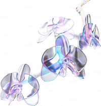 全息透明未來科技感創(chuàng)意花朵圖形（導航-124499） - 未分類 - 站酷設計師AIGC微微原創(chuàng)素材 - 站酷ZCOOL