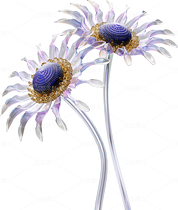 全息透明未來科技感創(chuàng)意花朵圖形（導航-124500） - 未分類 - 站酷設計師AIGC微微原創(chuàng)素材 - 站酷ZCOOL